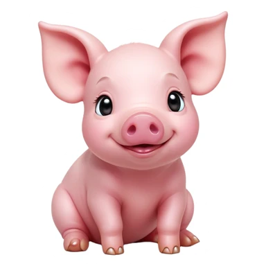 Cinematic Cute Piglet Portrait Emoji, Head tilted playfully and inquisitively, featuring a delicate rosy-pink hide with an adorably tiny snout and subtle sheen, round, sparkling beady eyes filled with boundless curiosity, Simplified yet irresistibly adorable features, highly detailed, glowing with a warm, friendly glow, high shine, affectionate and spirited, stylized with a touch of whimsical charm, bright and endearing, soft glowing outline, capturing the essence of a mischievous yet loving piglet, so playful it feels like it could nibble out of the screen and into your arms! sticker