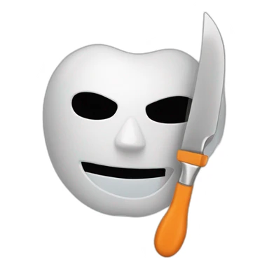 un masque citrouille avec un couteau sticker