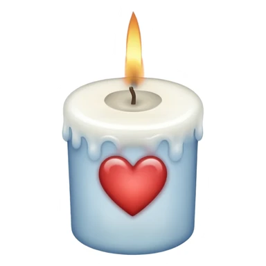 candle with gentle smoke forming a heart sticker