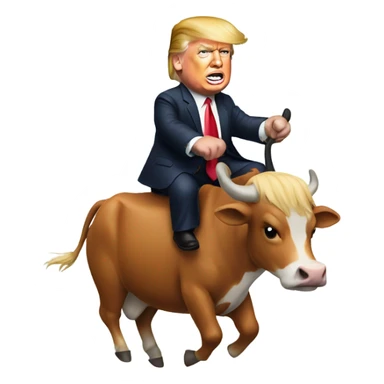 Donald trump riding a cow sticker