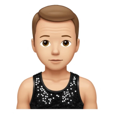 Donnie Wahlberg from NKOTB with light brown hair, black sequin crop top sticker