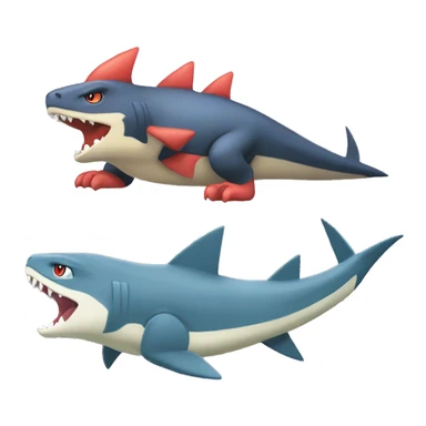 Sharpedo-Charmeleon-Gible-Larvitar-Fakémon Full Body sticker