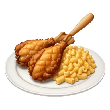 drumstick chicken with mac and cheese on the side on a plate sticker