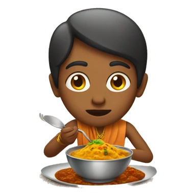 Indian eating curry sticker
