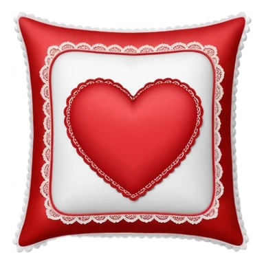Square happy Valentine’s Day pillow with lace edges sticker