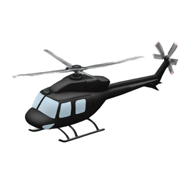 Black helicopter driving to the left sticker
