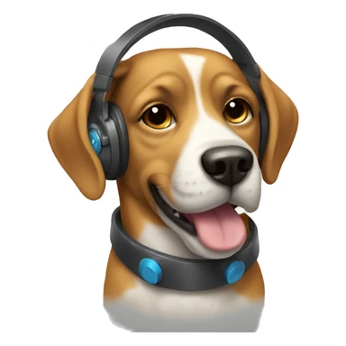 Dog with headphones sticker