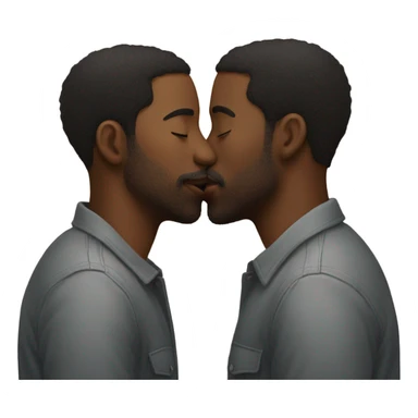 two black men kissing each others lips  sticker