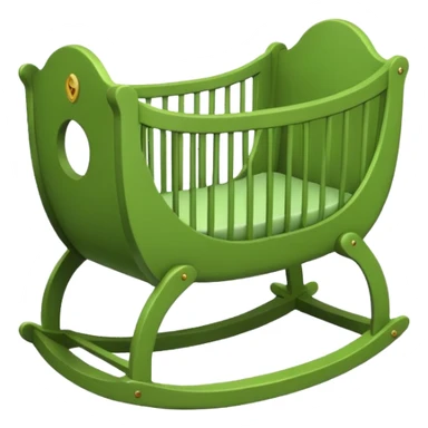 baby cradle green  sticker