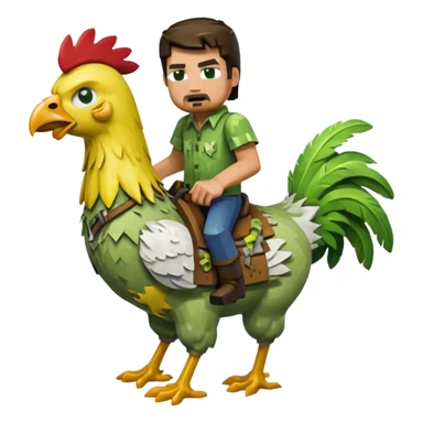 Minecraft Chicken jockey sticker