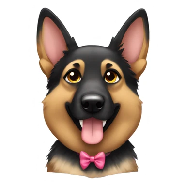 Girl German shepherd dog with bow  sticker