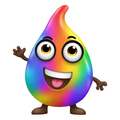 Rainbow poop emoji dancing  sticker