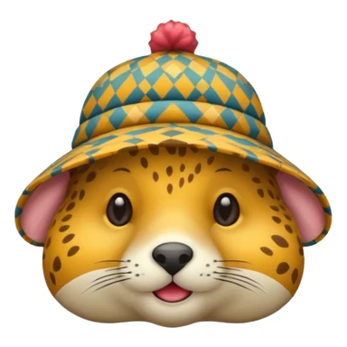 animal wearing patterned hat  sticker