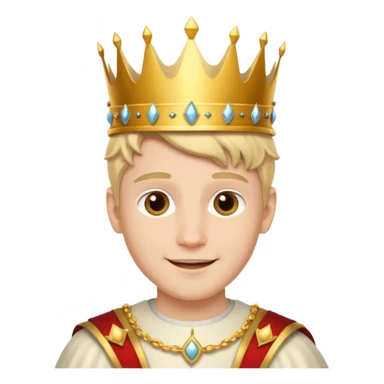 young white prince with crown,  sticker