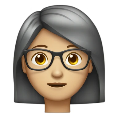 women Ginger straight Hair facepalm glasses sticker