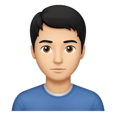 Straight hair mens image sticker