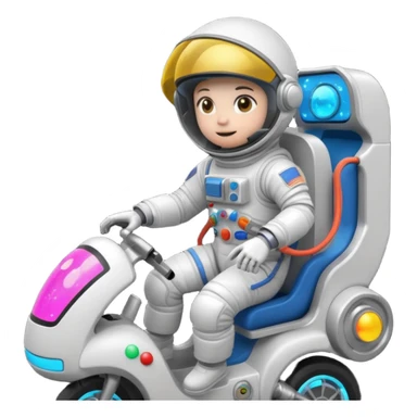 Astronaut ride arcade laser sticker