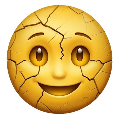 Cracked smiling face emoji sticker