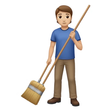 ligth man sweeping the floor sticker