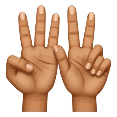 pair of hands with two fingers extended sticker