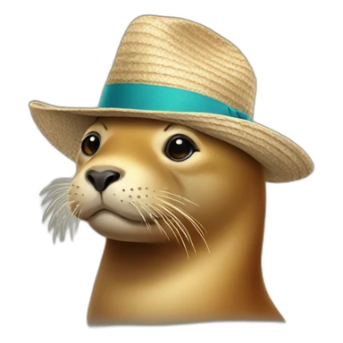 sea lion with hat sticker