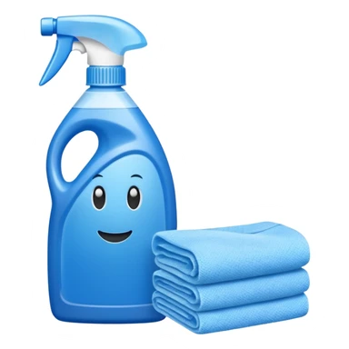 cleaning product and rag sticker