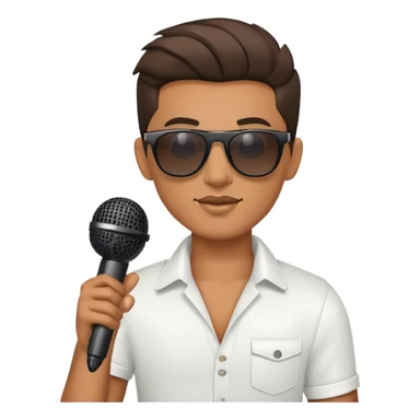 cool male singer with sunglasses and microphone sticker