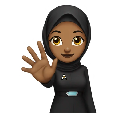 Black Hijabi Star Trek Vulcan salute sticker