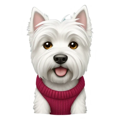 west highland white terrier wearing sweater  sticker