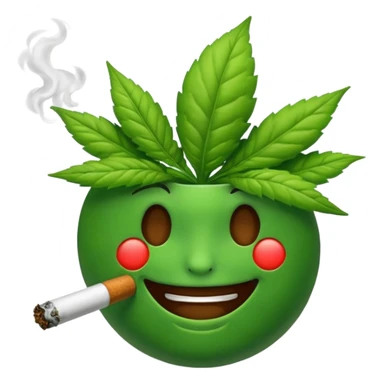 Emoji smoking weed sticker