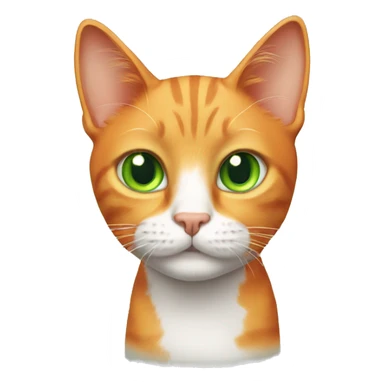 skinny orange cat with green eyes sticker