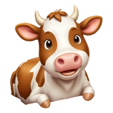 cute cow feeding scene inside a cow barn, wooden stable, hay bales, feeding trough, happy cow eating hay, warm farm lighting, 3D cartoon, mobile game icon style, clean background, no text, no watermark
 sticker