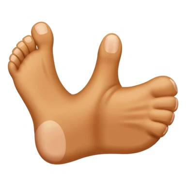 Combine a thumbs up emoji with a foot emoji sticker