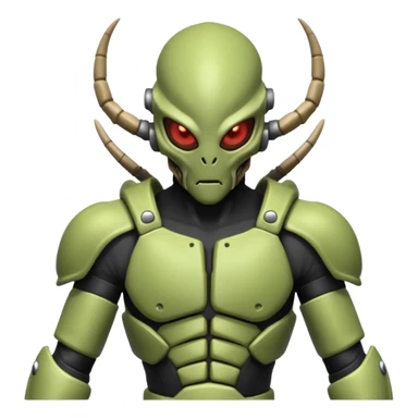 insectoid alien MMA fighter portrait, head and shoulders only, armored exoskeleton skin, sharp eyes, combat gloves, aggressive stance, 3D cartoon, mobile game icon style, clean background, no text, no watermark
 sticker