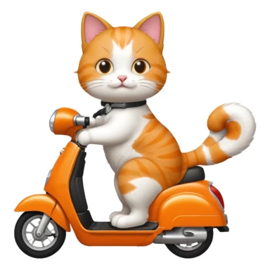 cat on a scooter sticker
