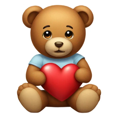 Heart with a teddy bear next to it  sticker