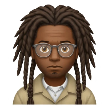 A dread head African American thug head only with glasses  sticker