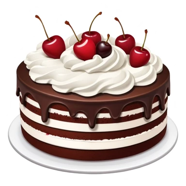 Black Forest cake with chocolate, cherries, and whipped cream sticker