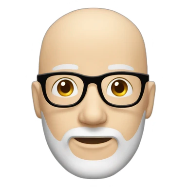 Pale Bald Bearded Man round glasses sticker