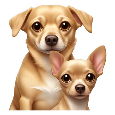 Very fat light tan chihuahua and chocolate tan dashchund sticker