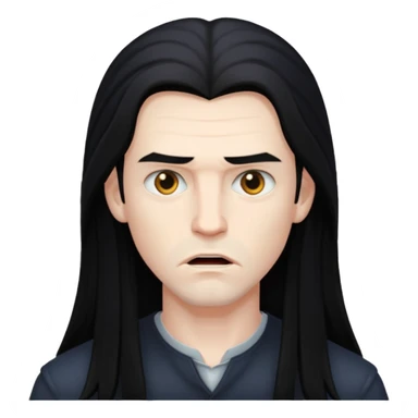 человек мужчина с бледной кожей и прической длинных волос чорных sticker