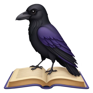 Raven on book sticker