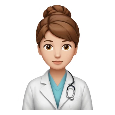 healthcare instructor standing up brown hair updo sticker