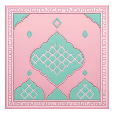 islamic Muslim prayer mat pink mint sticker