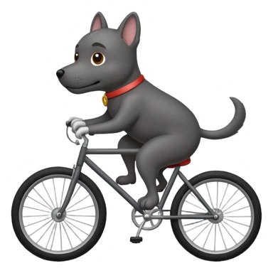 Dark gray dog on a bike sticker