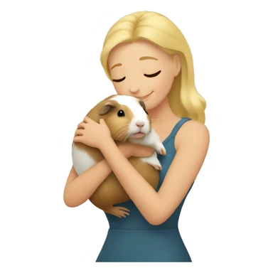 Blonde Woman hugging a guineapig sticker