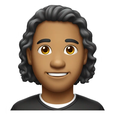 Menino indigena brasileiro de cabelo preto ondulado franja e pele clara  sticker