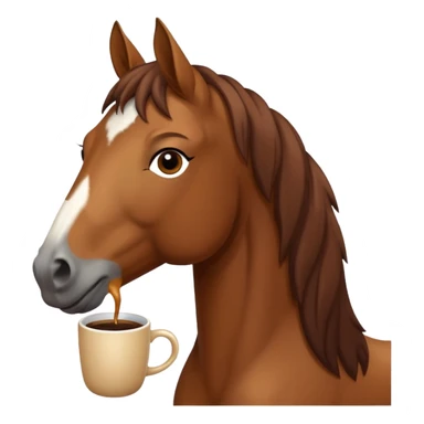 Horse drinking coffee sticker