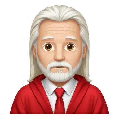An older man with long white hair and beard, wearing a red tie and robe (possibly inspired by Dumbledore). sticker