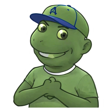 arms crossed hands on neck guy laughing sticker